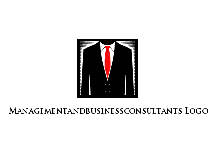 suit with red tie illustration