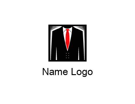 suit with red tie illustration