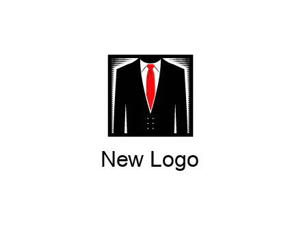 suit with red tie illustration