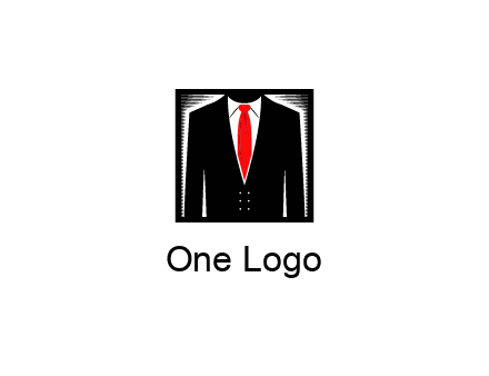 suit with red tie illustration