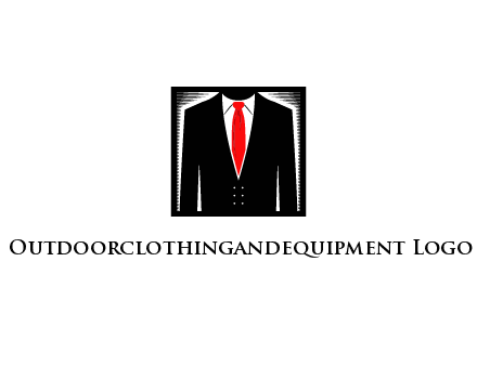 suit with red tie illustration