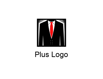 suit with red tie illustration