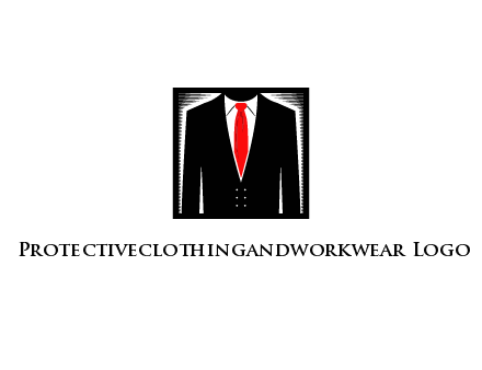 suit with red tie illustration