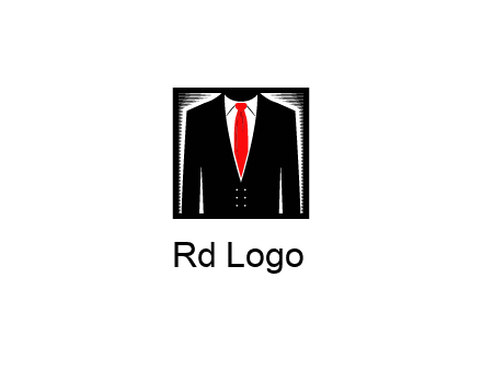 suit with red tie illustration