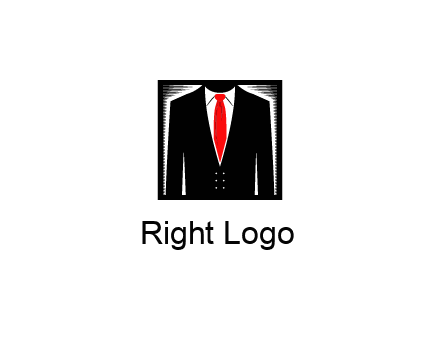 suit with red tie illustration