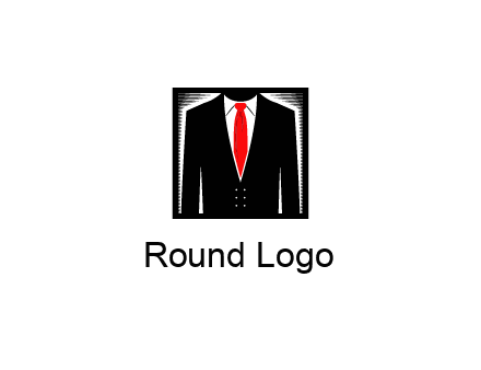 suit with red tie illustration