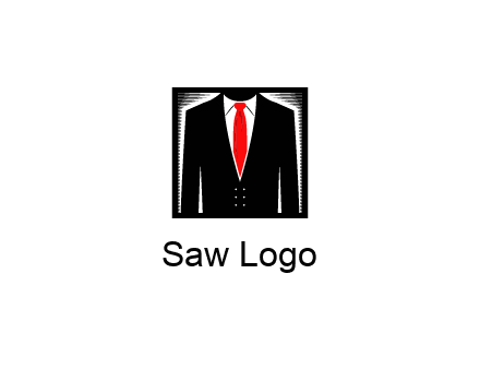 suit with red tie illustration