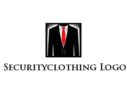 suit with red tie illustration
