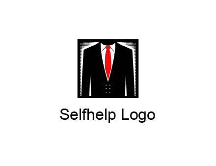 suit with red tie illustration