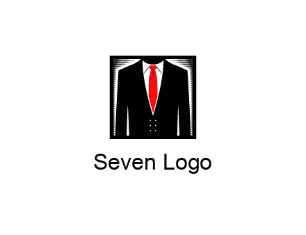suit with red tie illustration
