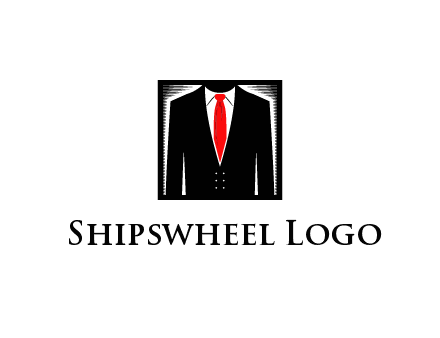 suit with red tie illustration