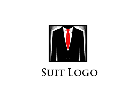 suit with red tie illustration