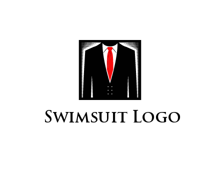 suit with red tie illustration