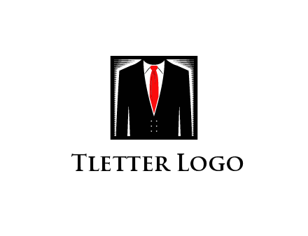 suit with red tie illustration