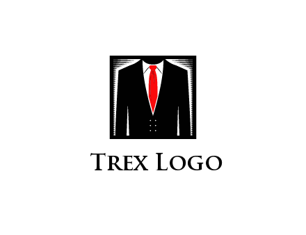 suit with red tie illustration