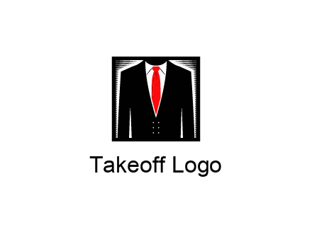 suit with red tie illustration