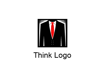 suit with red tie illustration