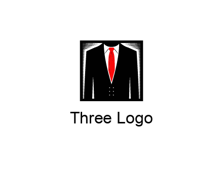 suit with red tie illustration