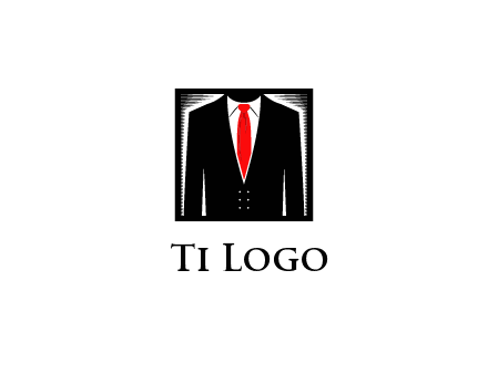 suit with red tie illustration