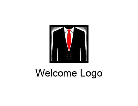 suit with red tie illustration