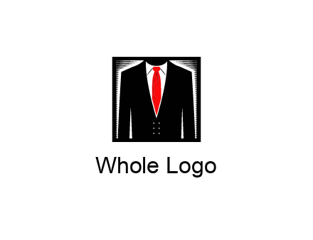 suit with red tie illustration