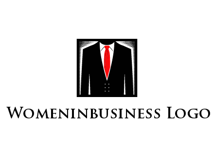 suit with red tie illustration