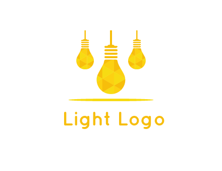 polygon hanging bulb logo