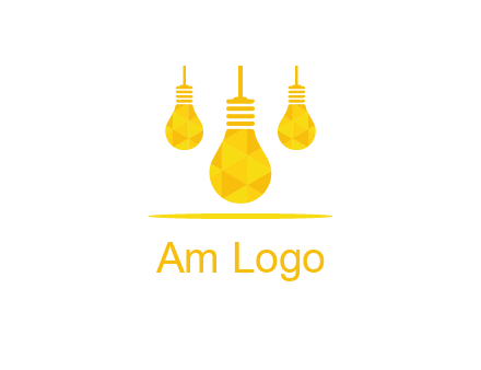 polygon hanging bulb logo