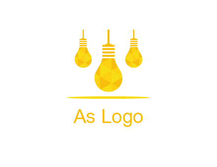 polygon hanging bulb logo