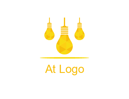 polygon hanging bulb logo