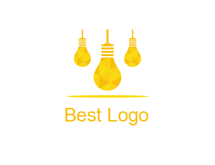 polygon hanging bulb logo