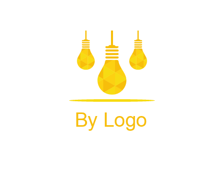 polygon hanging bulb logo