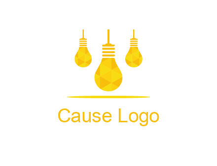 polygon hanging bulb logo