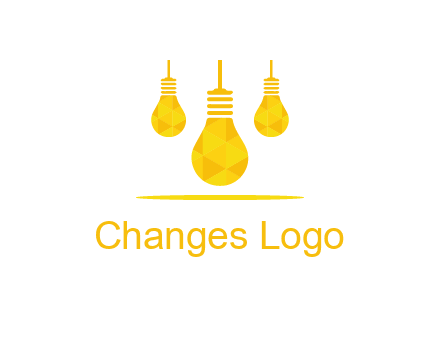 polygon hanging bulb logo