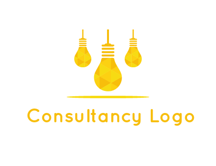 polygon hanging bulb logo
