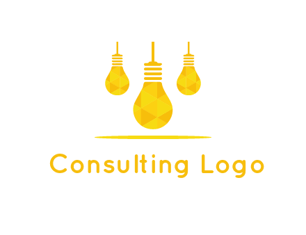 polygon hanging bulb logo