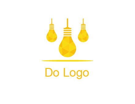 polygon hanging bulb logo