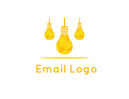 polygon hanging bulb logo