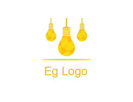polygon hanging bulb logo