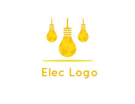 polygon hanging bulb logo