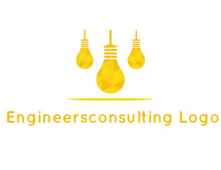polygon hanging bulb logo