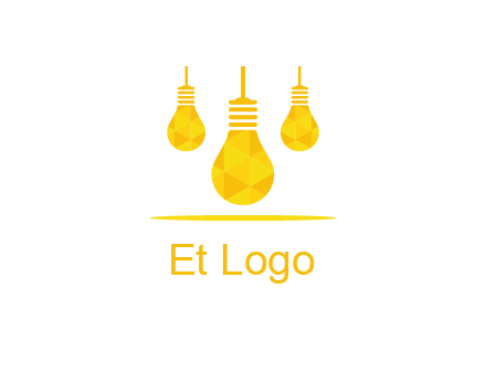 polygon hanging bulb logo