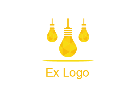 polygon hanging bulb logo