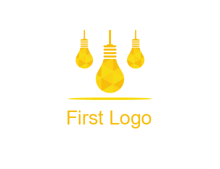 polygon hanging bulb logo