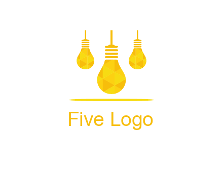 polygon hanging bulb logo