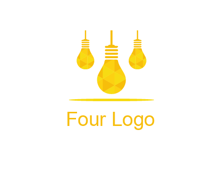 polygon hanging bulb logo