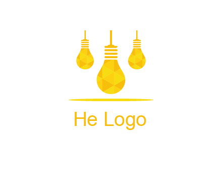 polygon hanging bulb logo