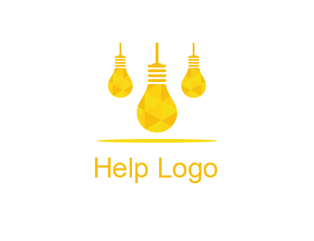 polygon hanging bulb logo