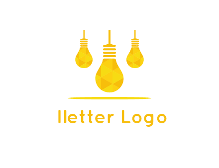 polygon hanging bulb logo