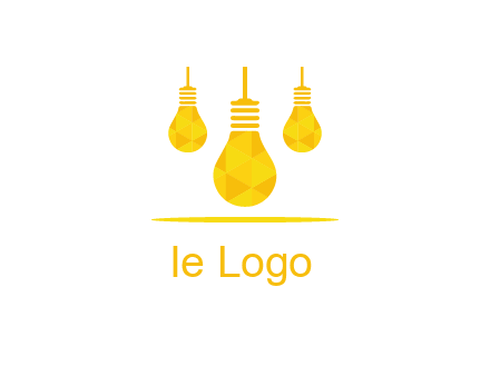 polygon hanging bulb logo